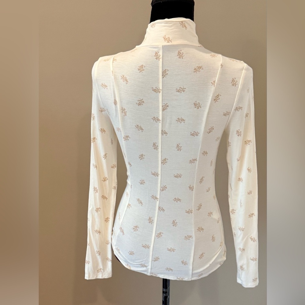 Women’s HILL HOUSE The Temi Top- Long sleeve fitted paisley turtleneck- Size S - Picture 5 of 8